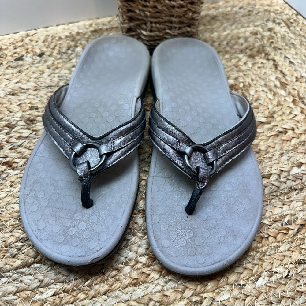 VIONIC Tide Pewter Post Sandal Orthaheal Sz 9